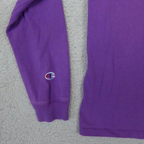 Champion Shirt Adult Small Purple Long Sleeve Triple Script Embroidered Heritage - Picture 7 of 8